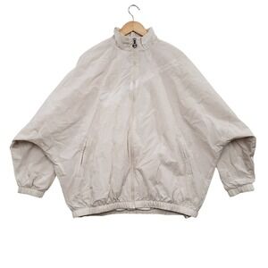 Nike Sportswear Womens Oversized Full Zip Woven Track Jacket Beige XL Streetwear